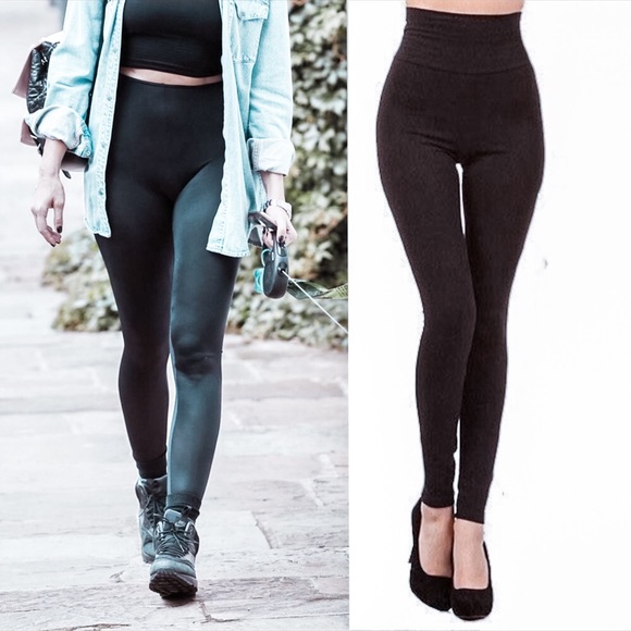 Pants - TWO PAIRS High Waist Black Compression Leggings